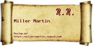 Miller Martin névjegykártya