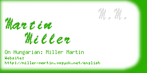 martin miller business card